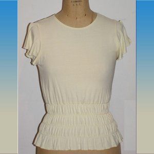 Size M/L Vol. 1 brand Light Yellow Stretchy Top MADE IN USA